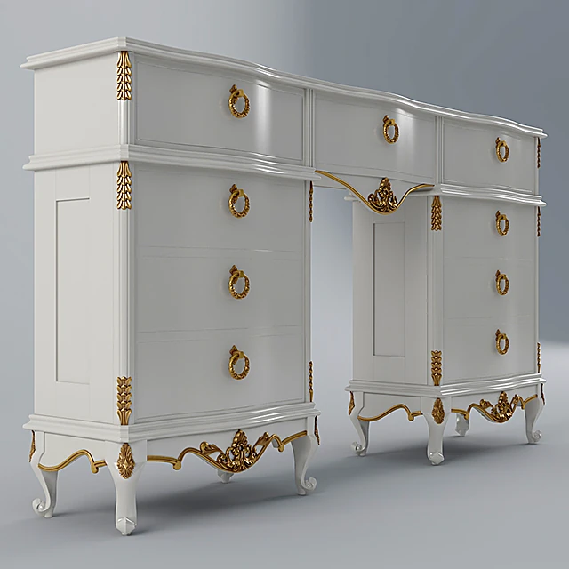 Chest of Drawers Classic White and Wood (2)