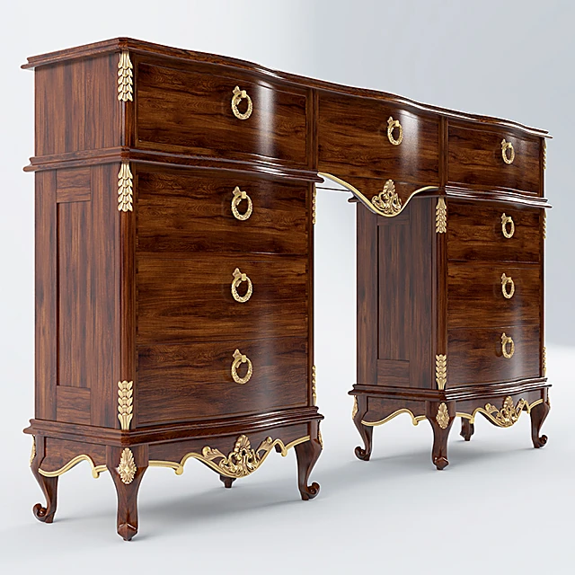 Chest of Drawers Classic White and Wood (3)