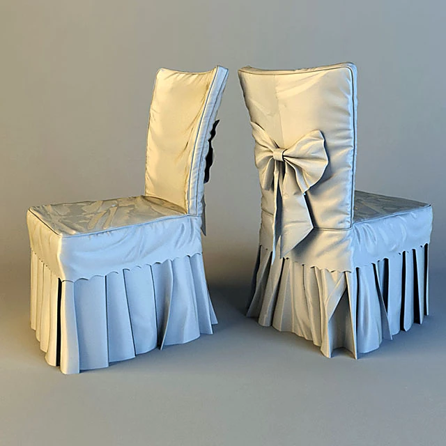 Chair with Festive Fabric Cover and Bow