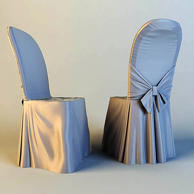 Chair Cover with Draped Fabric and Bow Detail