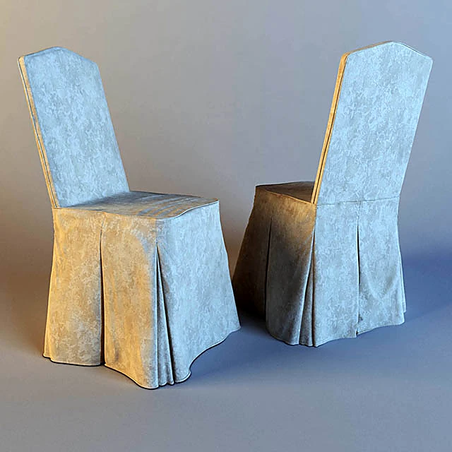 Chair Cover with Pleated Silk Fabric