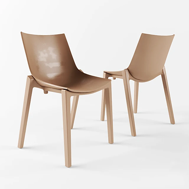 Dining Chair with Curved Wood Design