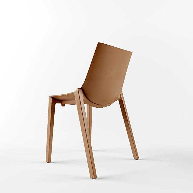 Dining Chair with Curved Wood Design (3)