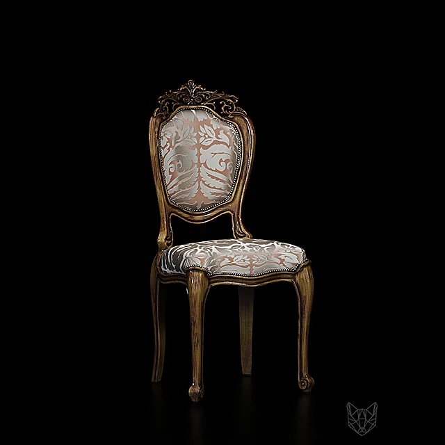Classic Chair with Ornate Carved Wood