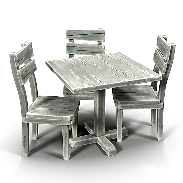 Rustic Wooden Table with Chairs