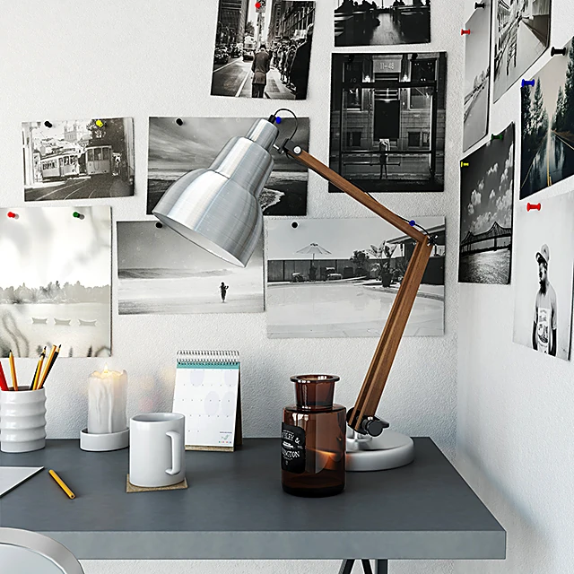 Modern Office Table Set with Metal Chair (2)