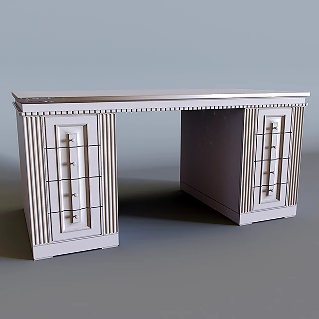 Classic White Desk with Gold Accents