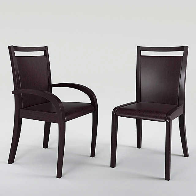 Classic Dark Wood and Leather Dining Chairs