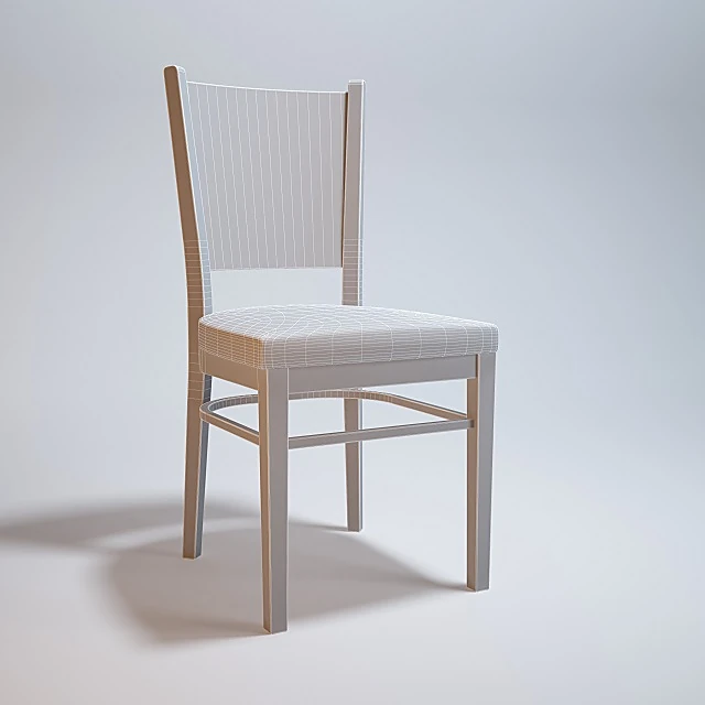 Wooden Chair with Dark Wood and Upholstered Seat (2)