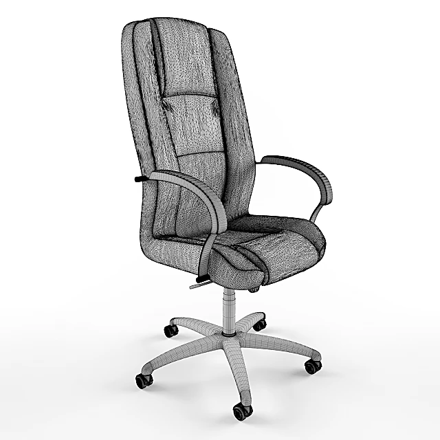 Office Armchair with Black Leather and Metal (3)