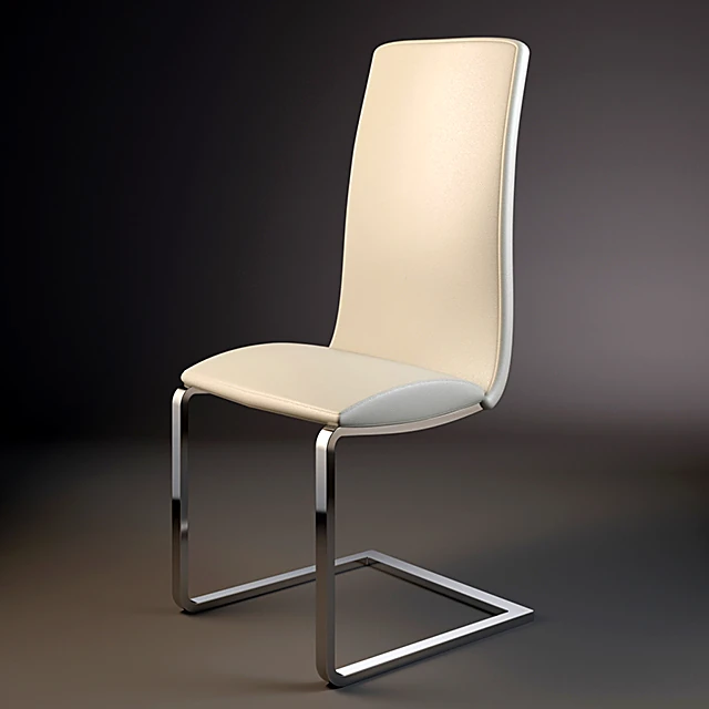 Cantilever Chair with Upholstered Seat and Metal Frame