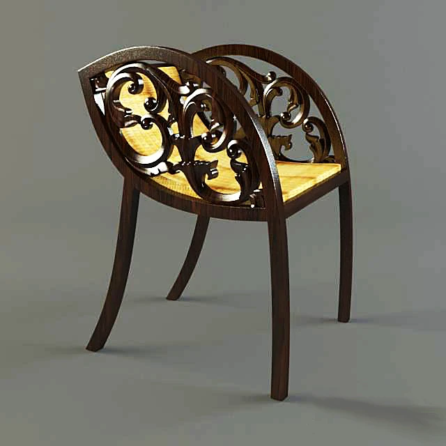 Chair with Ornate Carved Wood