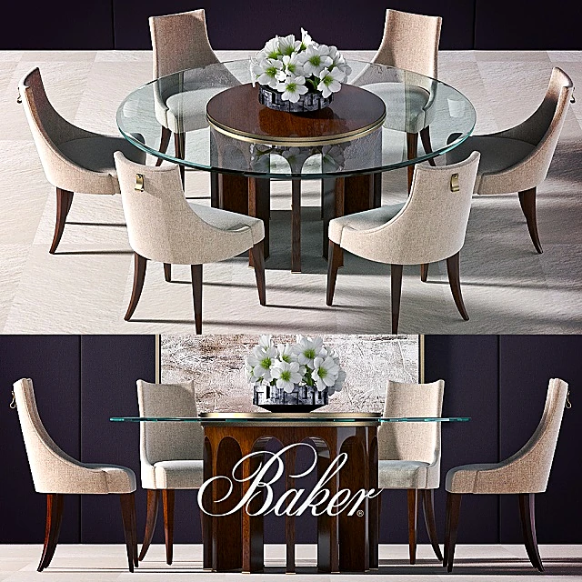 Dining Table with Chairs BAKER by Baker