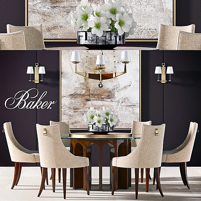 Dining Table with Chairs BAKER by Baker (2)