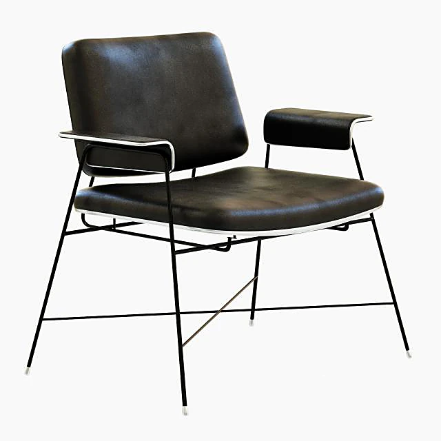 Leather Chair Bauhaus black by Baxter