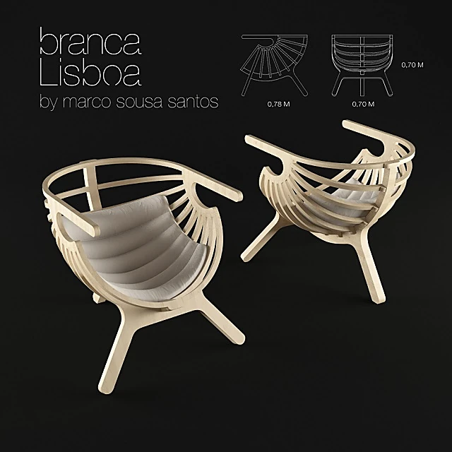 Small armchair SHELL CHAIR by Branca Lisboa