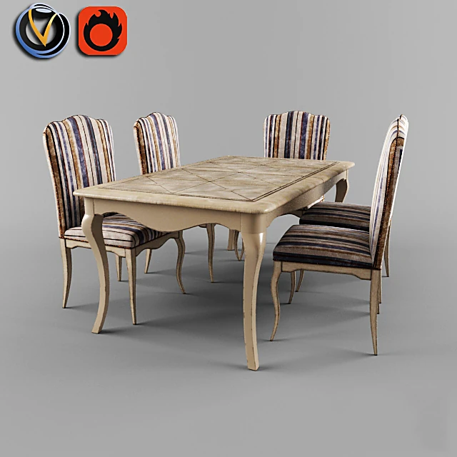 Dining table with chairs ET110 by Busatto ART