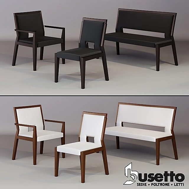 Chair and Bench Set by Busetto