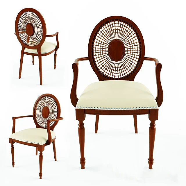 Classic Wooden Armchair with Cane Back