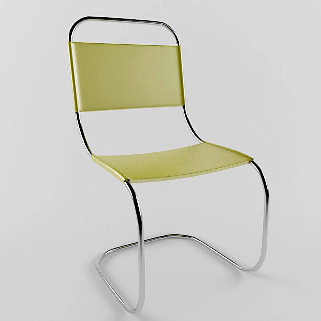 Minimalist Cantilever Chair with Fabric Seat