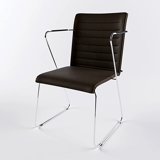 Modern Staff Chair with Leather Upholstery