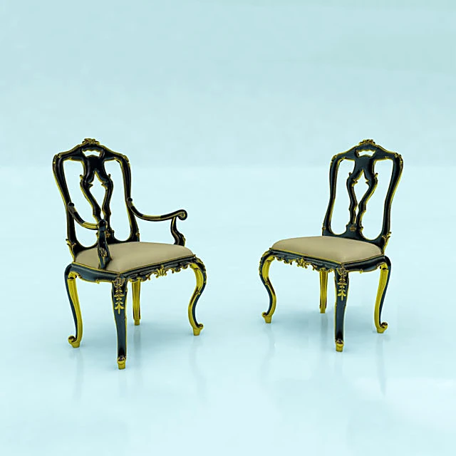 Chairs with and without armrest by Chelini