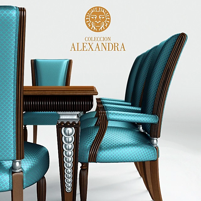 Dining table set DECO by Coleccion Alexandra (3)