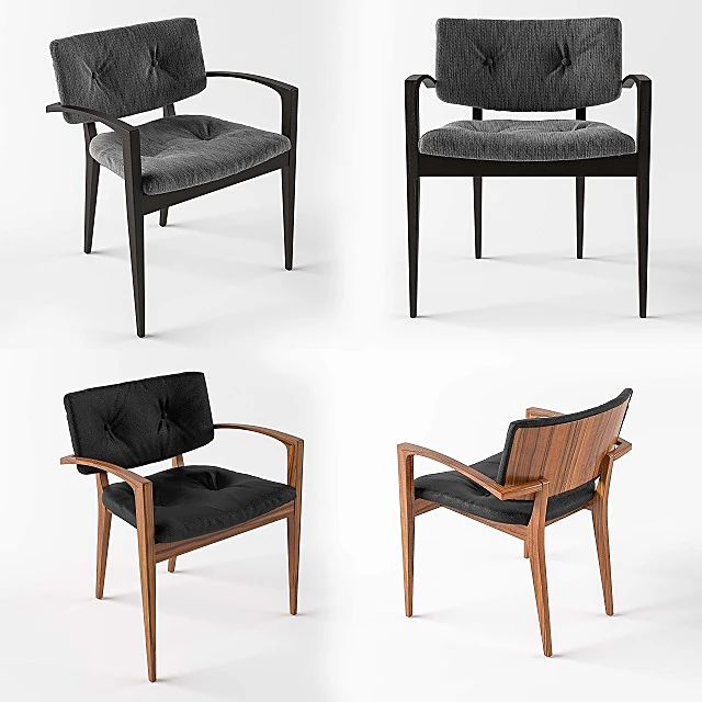 Modern Chair with Tufted Fabric (2)