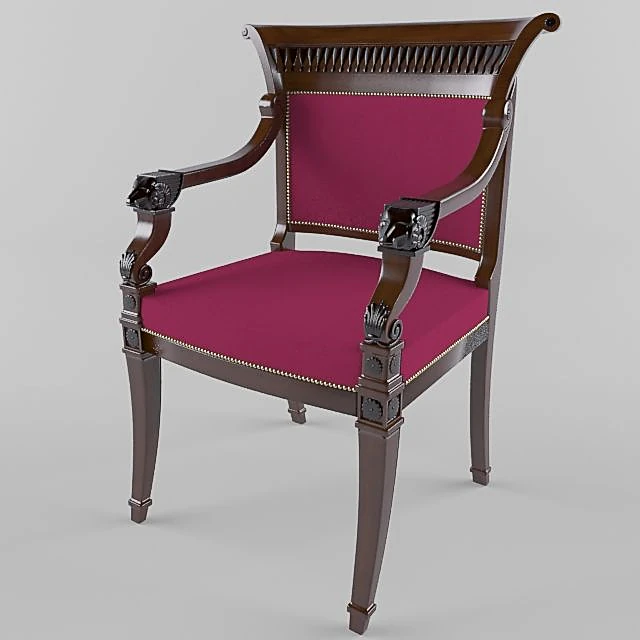 Classic Armchair with Ornate Carvings
