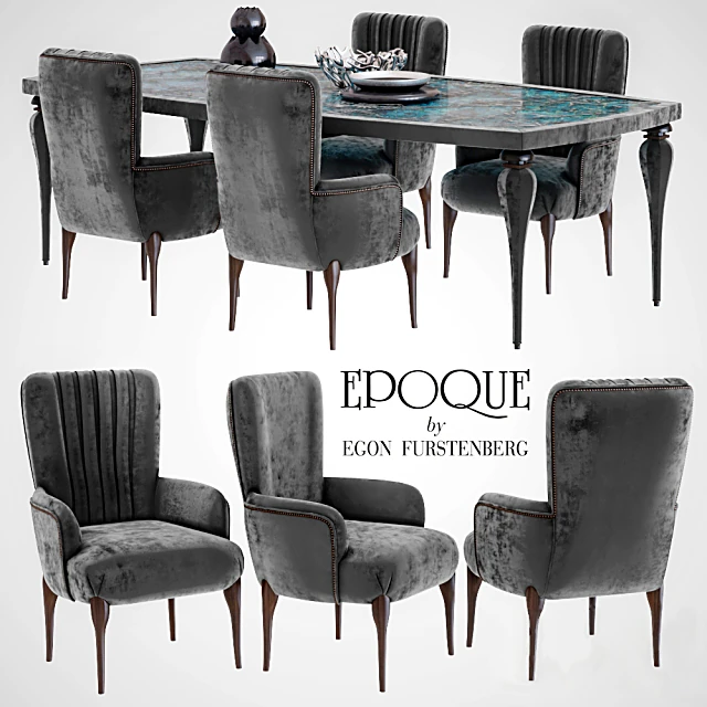 Dining Table and Chairs Set Pantelleria by Epoque by Egon Furstenberg