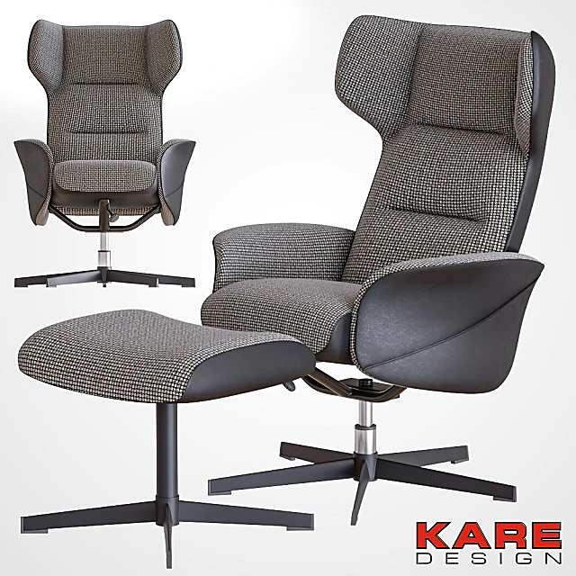 Swivel Chair and Ottoman Set Ohio by KARE Design