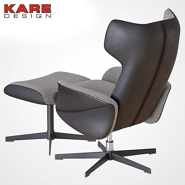 Swivel Chair and Ottoman Set Ohio by KARE Design (2)
