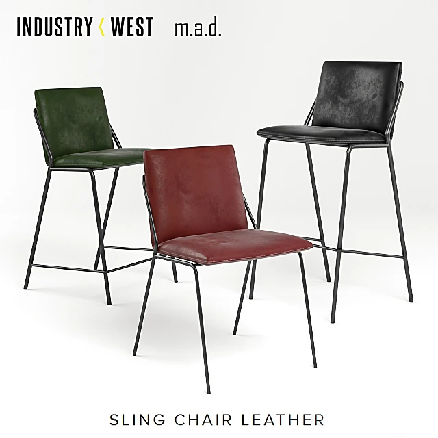 Chairs Sling Leather by Industry West and M.A.D.