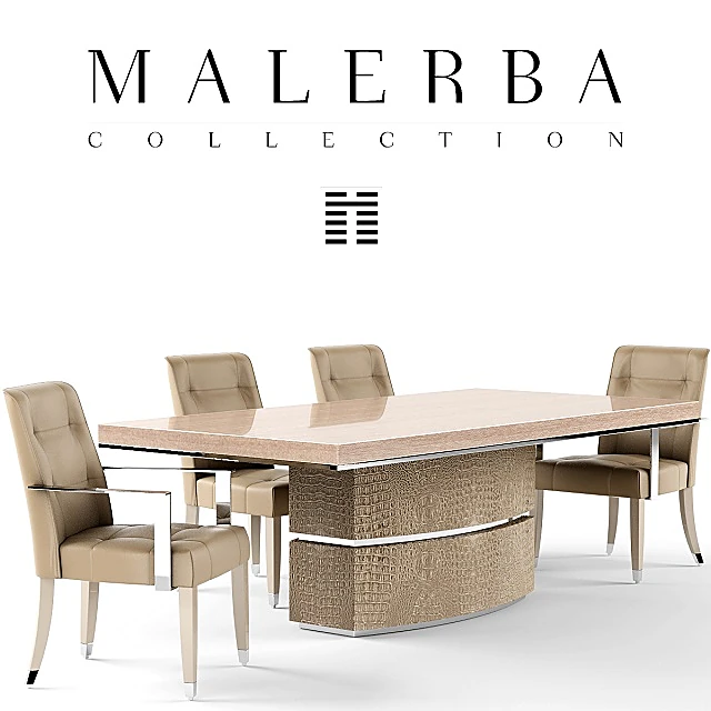 Dining Table and Chairs Set Malerba by Malerba (3)