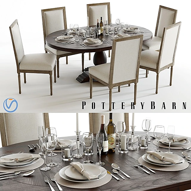 Dining Table Set Lorraine and Miller by Pottery Barn