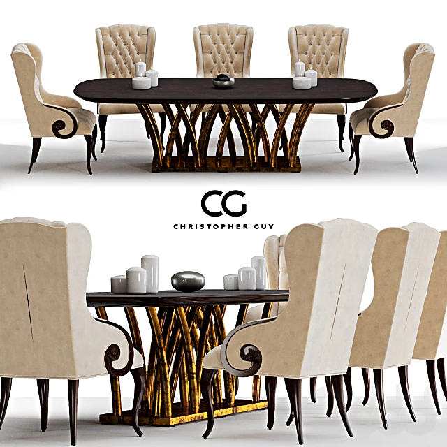 Dining Set Rain Forest & Elysées by Christopher Guy