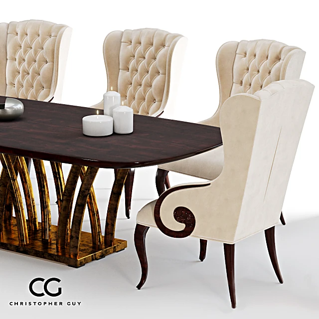 Dining Set Rain Forest & Elysées by Christopher Guy (2)