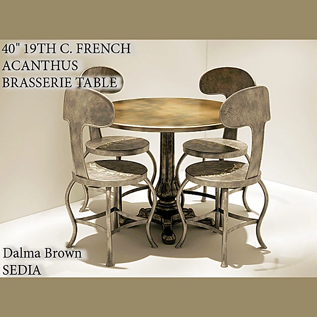 Dining Set Acanthus Sedie by Dialma Brown