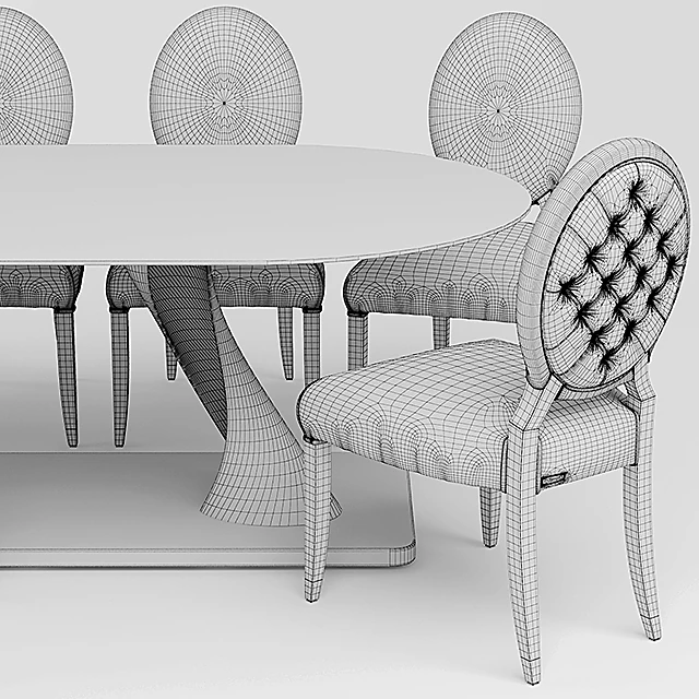 Dining Set ZOE Table and Cathy Chairs by Rugiano (4)