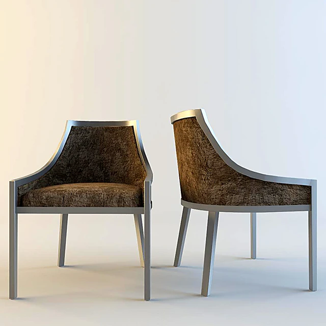 Contemporary Chair with Textured Fabric and Metal Frame