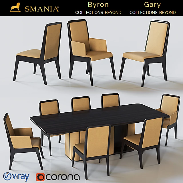 Dining Table and Chairs Set Gary and Byron by SMANIA