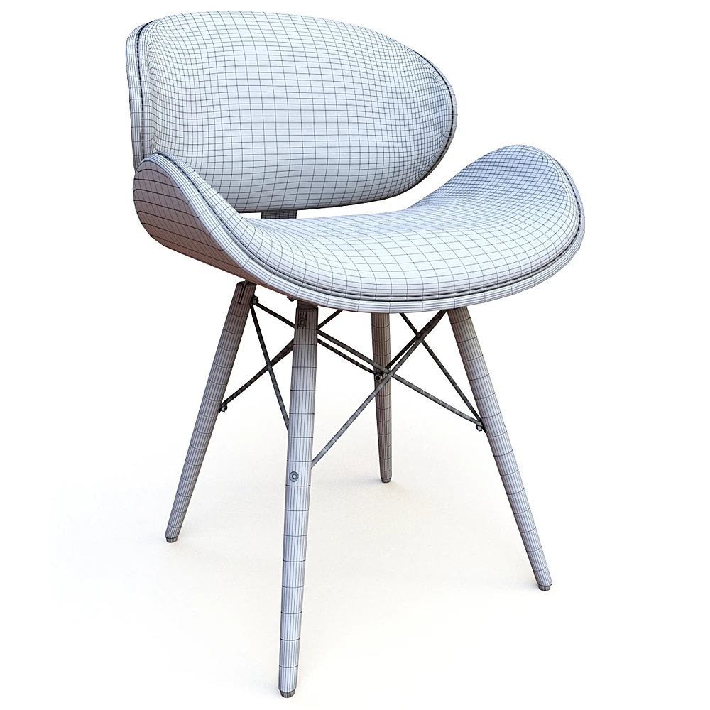 Chair with Curved Plywood and Leather (4)