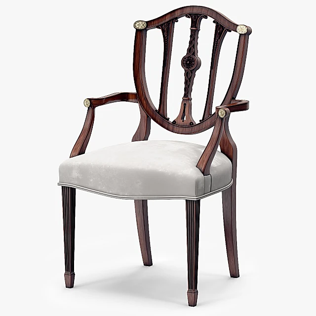 Armchair Palmer Stones Brass Rosette by Theodore Alexander