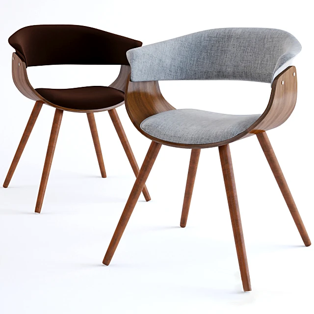 Mid-Century Modern Accent Chair with Fabric Upholstery