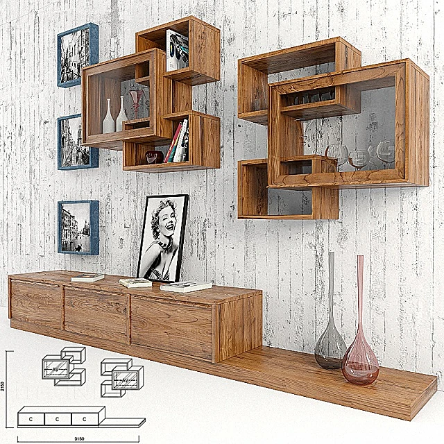 Wall Unit Leonardo L20 by Arte Brotto