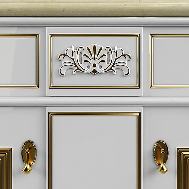 Classic Bathroom Furniture Set Gold Accents (2)