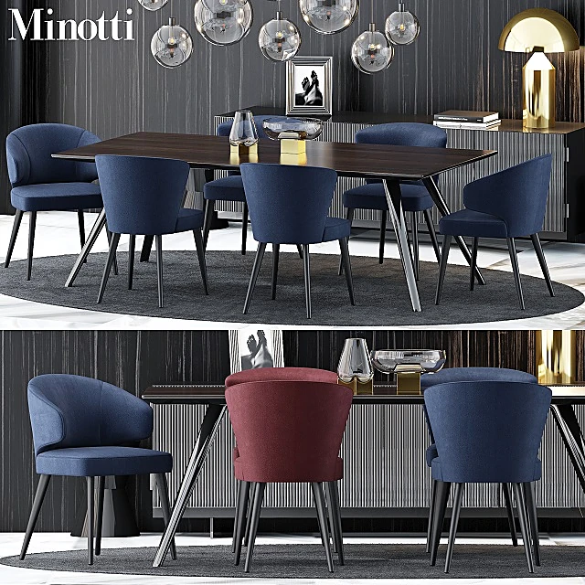Table + Chair / Sideboard & Chest of Drawer / Ceiling lamp 1