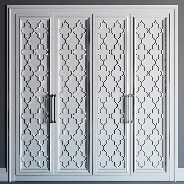 Built-in Wardrobe with Quatrefoil Pattern