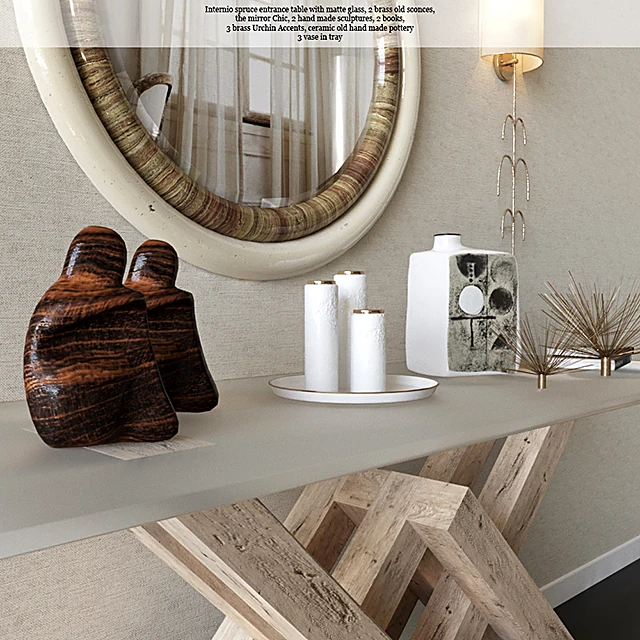 Modern Decor Set with Console Table and Mirror (2)