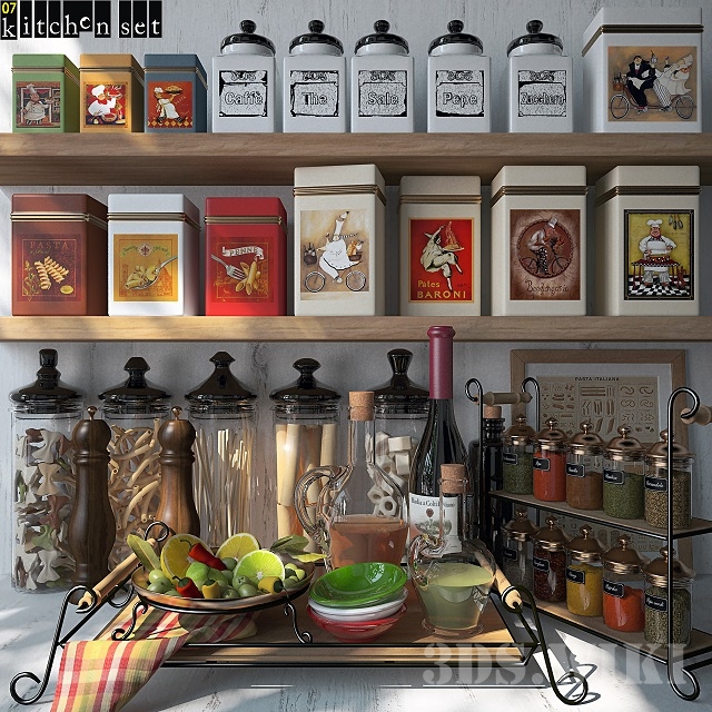 Set of spices and seasonings - Download the 3D Model (4209 ...